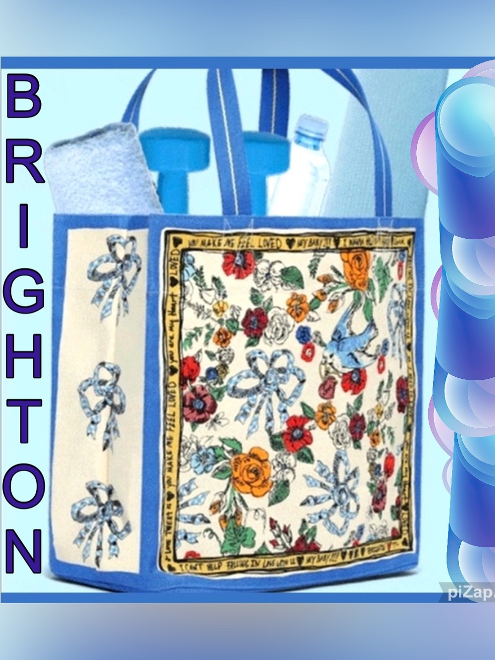 💙NWT ~ Brighton Blue and Yellow Floral “Tied With Love Tote”